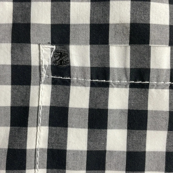 Izod Luxury Sport Men’s Button Down Shirt Size Large Black White Check - Picture 4 of 9